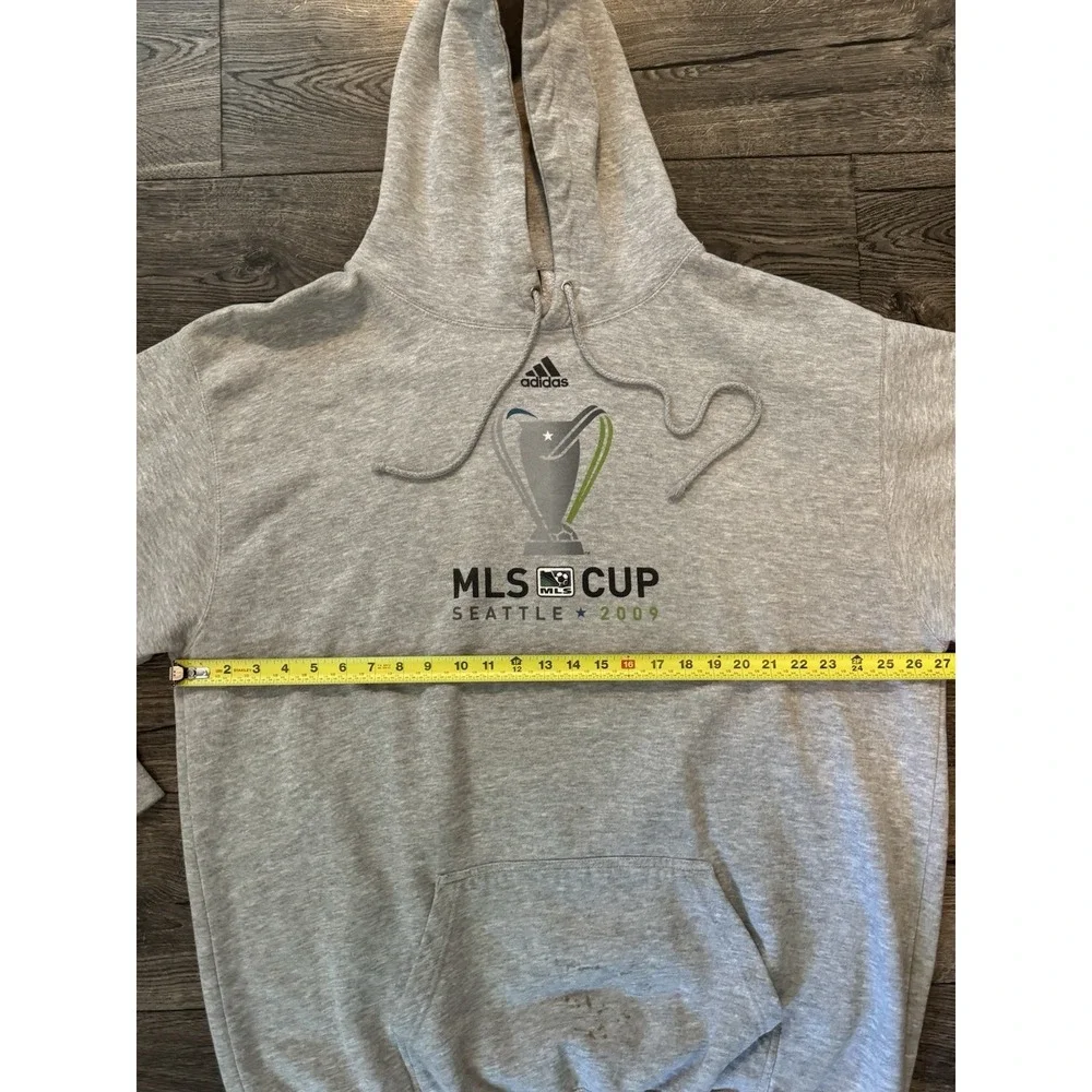 Vintage‎ Adidas MLS Cup Hoodie Mens 2XL XXL Gray Seattle Pullover